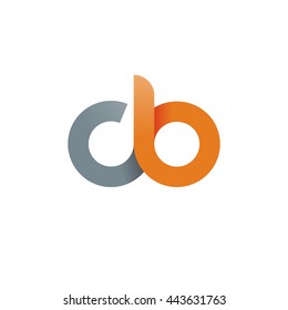 initial letter cb modern linked circle round lowercase logo orange gray