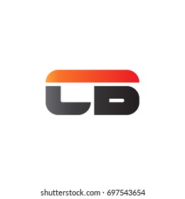 Initial letter CB, straight linked line bold logo, gradient fire red black colors