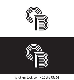 Initial letter cb uppercase modern logo design template elements. Black and white letter Isolated on white and black background. Suitable for business, consulting group company.