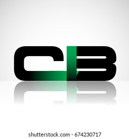 Initial letter CB uppercase modern and simple logo linked green and black colored, isolated in white background. Vector design for company identity.
