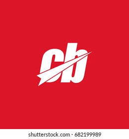 Initial Letter Cb White Logo In Red Background