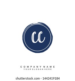 Initial letter  CC beautiful handwriting logo vector template