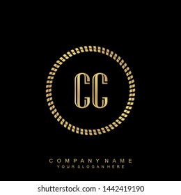 Initial letter  CC beautiful handwriting logo vector template