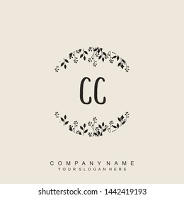 Initial letter  CC beautiful handwriting logo vector template