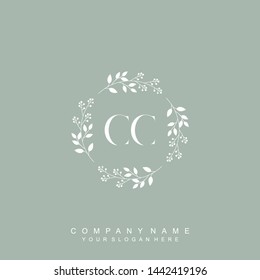 Initial letter  CC beautiful handwriting logo vector template