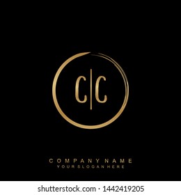 Initial letter  CC beautiful handwriting logo vector template