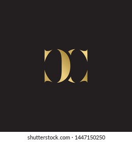 Initial letter cc c  uppercase modern logo design template elements. Gold letter Isolated on black  background. Suitable for business, consulting group company.
