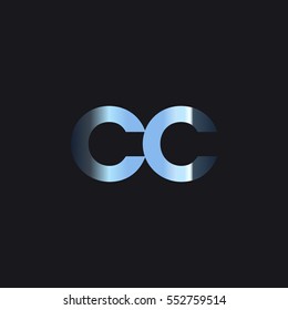 Initial letter CC chrome with dark background logo