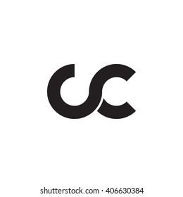 initial letter cc linked circle lowercase monogram logo black