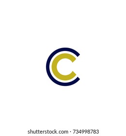 initial letter cc linked circle lowercase monogram logo black