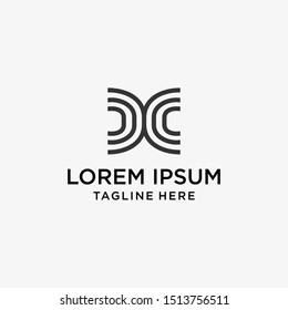 Initial Letter C,C  Logo Business  Vector Design Template .