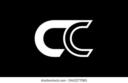 Letra inicial CC Logo Design. Diseño de Logo CC. Logo CC creativo y moderno.