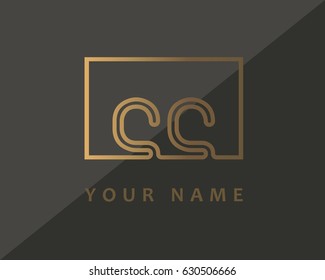 Initial Letter CC Logo Gold Luxury With Box 