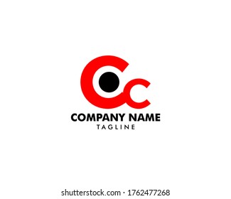 Diseño de plantilla de logotipo CC de carta inicial