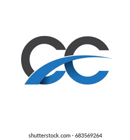 initial letter CC logotype company name colored blue and grey swoosh design. vector logo for business and company identity.
