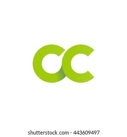 initial letter cc modern linked circle round lowercase logo green