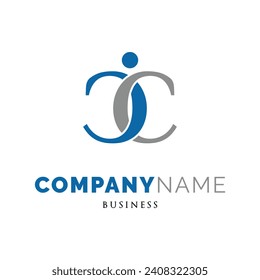 Initial Letter CC People Icon Logo Design Template