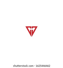 Initial letter CC triangle monogram cool modern logo
