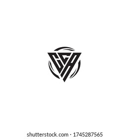 Initial Letter CCA triangle monogram cool modern logo