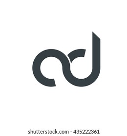 Initial Letter CD AD Linked Circle Lowercase Logo Icon Design Template Element