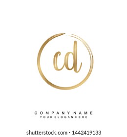Initial letter  CD beautiful handwriting logo vector template