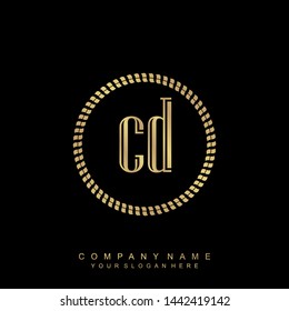 Initial letter  CD beautiful handwriting logo vector template