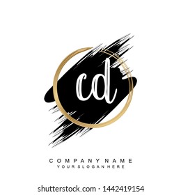 Initial letter  CD beautiful handwriting logo vector template