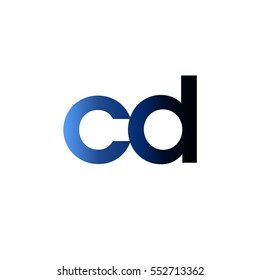 Initial letter CD blue black gradation color logo