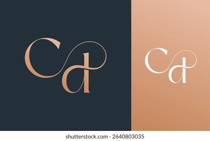 Initial letter CD DC logo design vector illustration for couple, wedding, and business