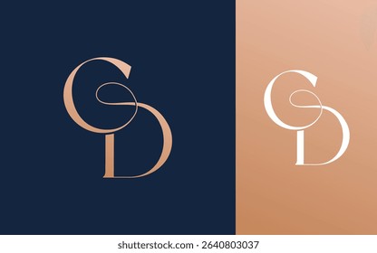 Initial letter CD DC logo design vector illustration for couple, wedding, and business