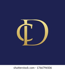 initial letter CD design logo template