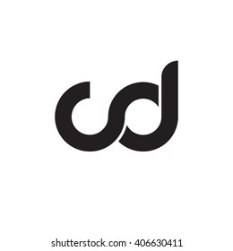 initial letter cd linked circle lowercase monogram logo black