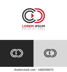 Initial Letter CD linked uppercase overlap modern logo design template. Suitable for business, consulting group company