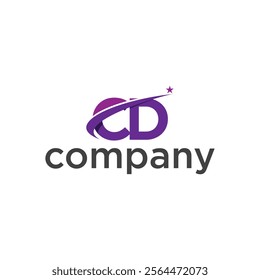 Initial Letter CD Logo Design Template. Abstract Letter CD Linked Logo