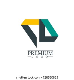 Initial Letter CD Logo Icon Design Template Elements. Material design logo