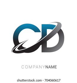 initial letter CD logotype company name colored blue and grey swoosh design. logo design for business and company identity.
