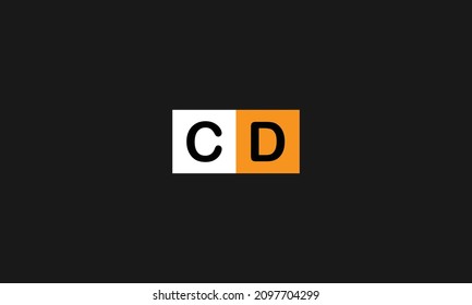 Initial letter CD uppercase modern logo design template elements. Vector