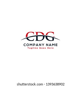 Initial letter CDG, overlapping movement swoosh horizon logo company design inspiration in red and dark blue color vector