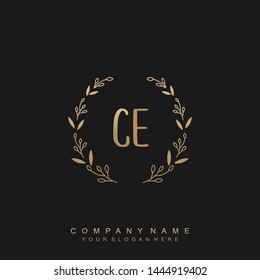 Initial letter CE beautiful handwriting logo vector template
