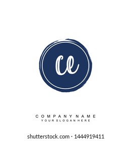Initial letter CE beautiful handwriting logo vector template