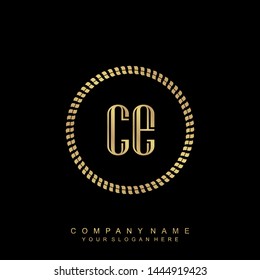 Initial letter CE beautiful handwriting logo vector template