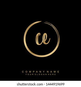 Initial letter CE beautiful handwriting logo vector template
