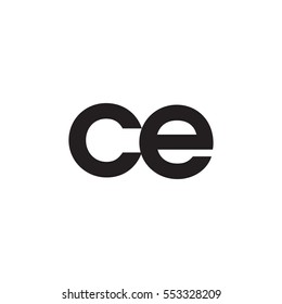 Initial letter CE black white logo