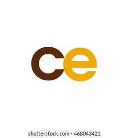 Initial letter CE brown yellow color logo