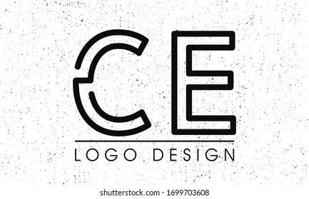 Letra inicial CE idea de diseño de logotipo moderno CE, simple letra minimalista icono de icono vector.
