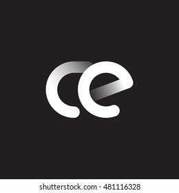 Initial Letter CE Linked Circle Lowercase Logo Black & White