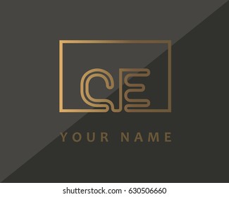 Initial Letter CE Logo Gold Luxury With Box 