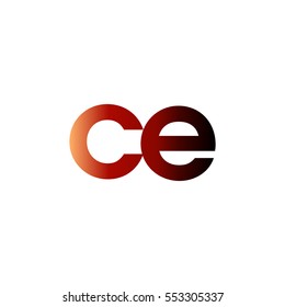 Initial letter CE red brown gradation color logo