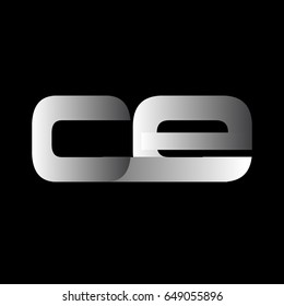 Initial letter CE uppercase modern and simple logo linked white colored, isolated in black background. Vector design template elements for company identity.