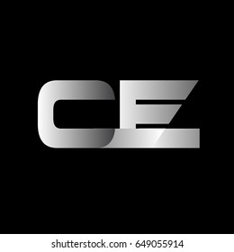 Initial letter CE uppercase modern and simple logo linked white colored, isolated in black background. Vector design template elements for company identity.